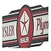 Open Road Brands Chrysler Plymouth Dealer, Red and White Vintage Tin Metal Wall Art - an Officially Licensed Product Great Addition to Add What You Love to Your Home Decor