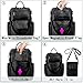 UTO Women Backpack Purse PU Washed Leather Ladies Rucksack Detachable Crossbody Shoulder Bag Black
