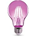 Feit Electric - A19/TPK/LED 25W Equivalent Pink Filament Dimmable Clear Glass Colored LED Light Bulb