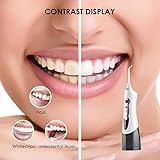 Electric Water Flosser Cordless Dental Portable and Rechargable Oral Irrigator with 3 Modes and 4 Rotatable Jet Tips and IPX7 Waterproof for Daily use, Teeth, Gumline, Braces and Bridges
