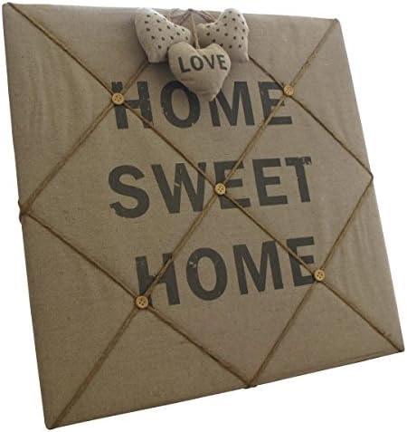 Linen Fabric Memo Board Pin Board 40cm x 40cm - HOME SWEET HOME