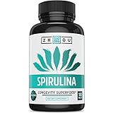 Non-GMO Spirulina Tablets, Highest Quality Spirulina on Earth, Sustainably Grown in California without Pesticides, 100% Vegetarian & Non-Irradiated, 500mg in Each Small Tablet, 180 Count