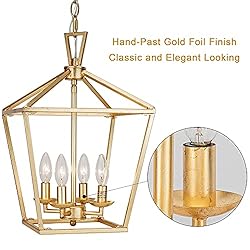 Untrammelife 4-Light Aged Gold Lantern Pendant