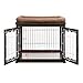 unipaws Dog Crate End Table with Pet Bed, Wooden Wire Dog Kennels with Double Doors, Modern Design Dog Crate Furniture for Indoor Use, Espressothumb 4