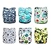 babygoal Cloth Diapers Pack of 13, Baby Reusable Washable Pocket Nappy, 6pcs Diapers+6pcs Rayon from Bamboo Inserts+Wet Bag 6FN13-MB-B