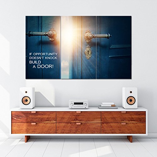 Visual-Art-Decor-Success-Inspiration-Quote-Canvas-Wall-Art-If-Opportunity-Doesnt-Knock-Build-a-Door-Motivation-Motto-Framed-Giclee-Prints-Home-Office-Decoration-W-60-xH-36