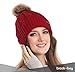 Brook + Bay Pom Pom Beanie Winter Hat for Women - Faux Fur Pompom Warm, Thick & Chunky Soft Cable Knit Hats - Cute & Trendy Cold Weather Knitted Caps - Stylish & Trendy Snow & Ski Beanies for Ladies