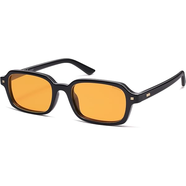 PORADAY Retro Rectangular Sunglasses for Women Men Vintage  display picture 1