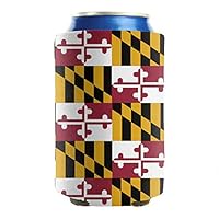 JECIA HOLDER Flag Of Maryland 12-16 OZ Bottles Premium Neoprene Beer Can Sleeves Non-Slip Can Cooler Covers Can Coolers Sleeves Keeps Drinks Cold Funny Party Gift 2 Pack