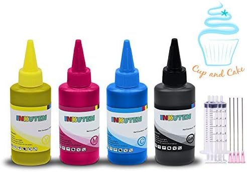 INKOA (TM) Edible Ink Replenishment Kit Refill 4 Pack - 400ml - Bottles