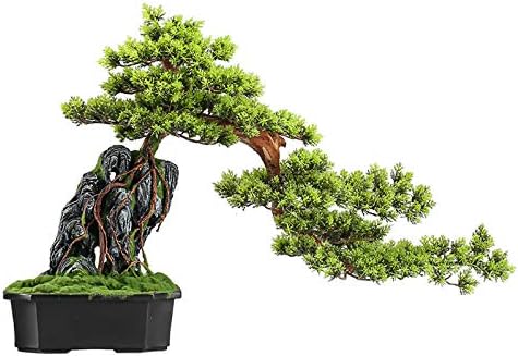 人工植物 人工盆栽の松の木の偽の鉢植えの植物の机の表示