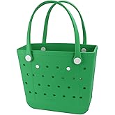 UeKeKicg Medium Rubber Beach Bag, Waterproof Tote Bags Washable Sand-proof Travel Hand Bags for Pool Boat Work Sports