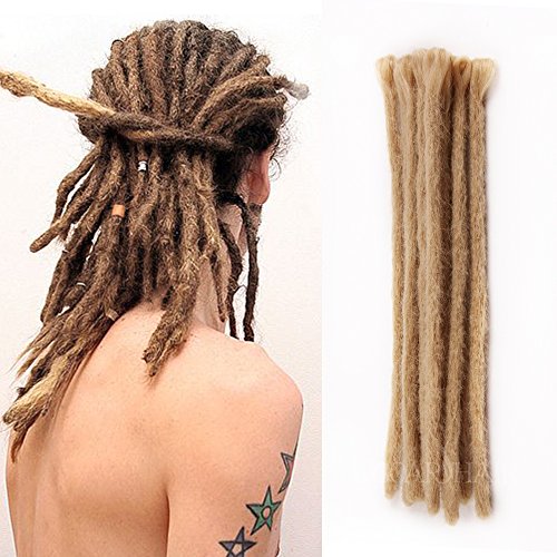 Dsoar Dreadlock Extensions For Men Handmade Synthetic Dreads 12 inch Mens Dreadlock Hair Extensions 10 Strands/pack Hip-hop Dreads Extension(24#,Deep Blonde Color)