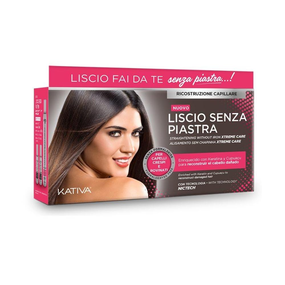 Kativa - Brazilian Hair Straightening Kit - with Keratin and Cupuacu - No Hair Straightener Needed