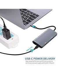 Adaptador USB C a HDMI Ethernet, Hub tipo C con RJ45 4 K HDMI 3 x USB 3.0 puerto de entrega de energía SD TF ranura para MacBook MacBook Pro 2016 2017 2018 nuevo 2018 MacBook Air iPad Pro