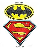 2 pieces superman vs batman movie cartoon Band Logo Patch Sew Iron on Embroidered Badge Sign Costume Gift