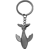 Vintashion Cute 3D Metal Whale Keychain for Women, Novelty Charms for Bag Accessories