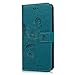 YOKIRIN iPhone 7 Plus Wallet Case, iPhone 8 Plus Case, Embossed Ant Flower Flip Magnet Closure Premium PU Leather Soft TPU Inner Case Credit Card Slots Protective Cover for iPhone 7/8 Plus - Blue