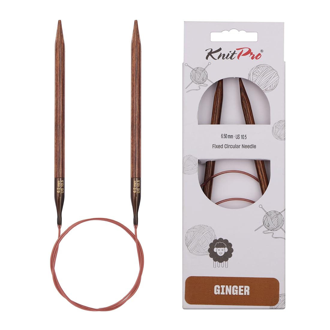 KnitPro Ginger Fixed Circular Needles 16" (40cm) | 6.50mm
