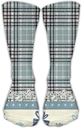 Gift Blue Weapping Paper Crew Socks Stockings Tube Socks Casual Cotton Crew Socks Diabetic Socks