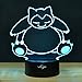 3D Illusion Led Lamps Snorlax 7 Colors Touch Switch Table Desk Lamp for Home Office Children Room Theme Decoration and Kiddie Kids Children Family Holiday Gift