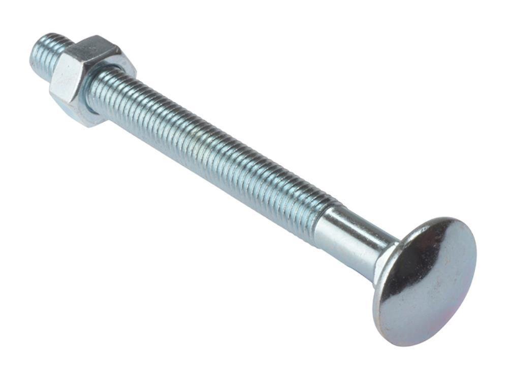 ForgeFix Carriage Bolts | M10 x 160mm | Zinc Plated | Bag 10