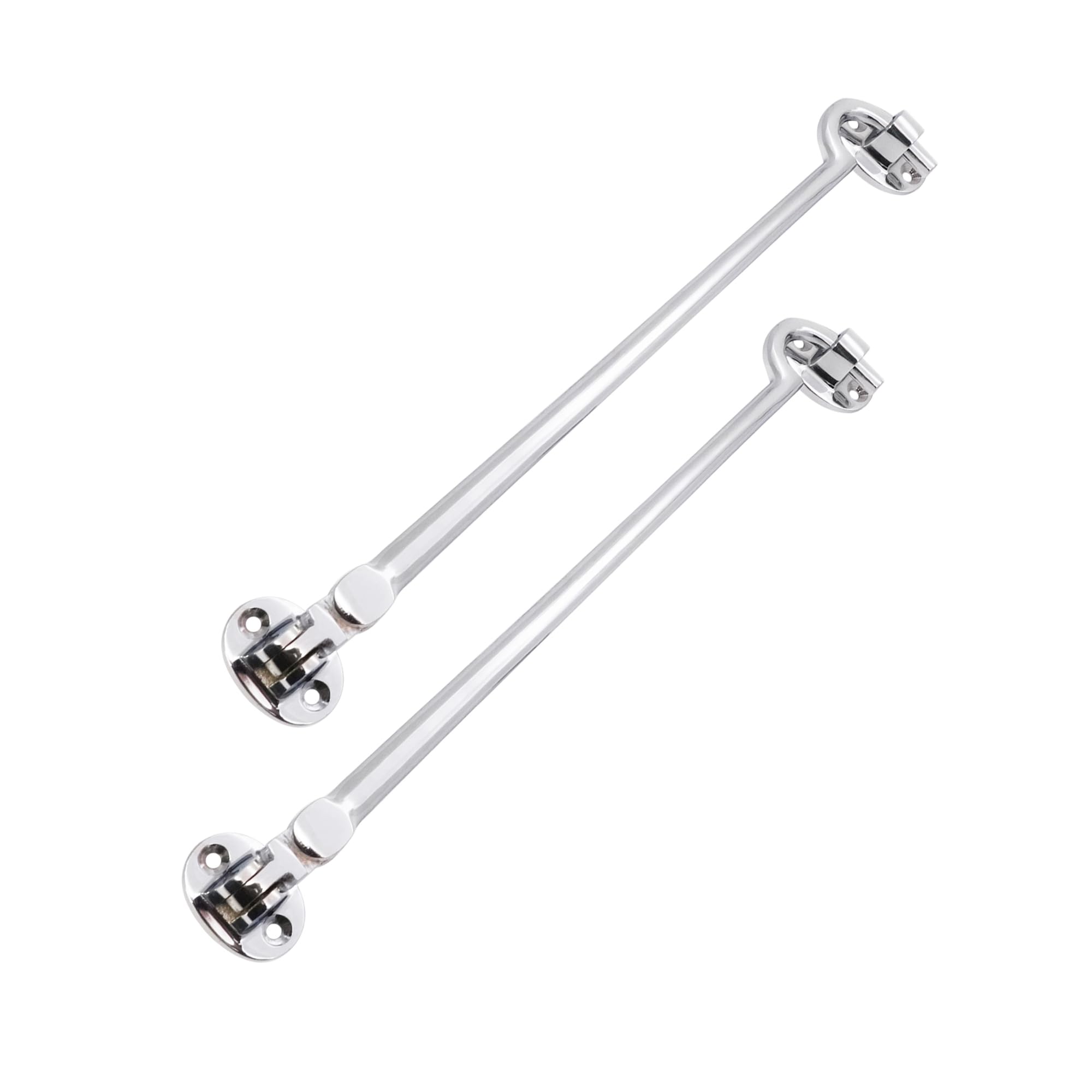 Infinity Decor Pack of 2,10" (250mm) Heavy Duty Brass Cabin Hook & Eye Silent Catch/Latch/Holder/Back Gate/Shed/Patio Door in Various Finishes (Polished Chrome)