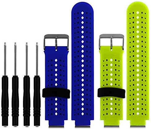 HWHMH Colorful Replacement Silicone Bands with Pin Removal Tools for Garmin Forerunner 220/230/235/620/630 (No Tracker, Replacement Bands Only)