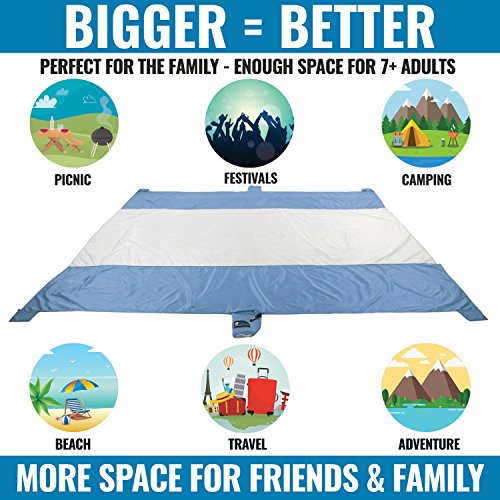 Mega Sand Proof Beach Blanket XXL Oversized Blanket 80 Larger than