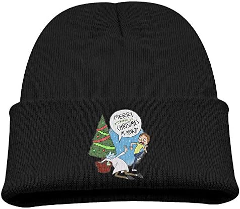 Rick And Morty Christmas Children Soft Black Skull Hat Beanies Cap