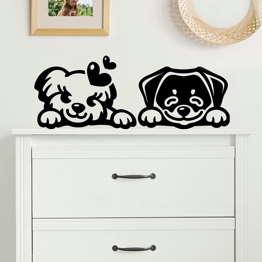Cute Dogs Sticker Wall Art Funny Decal Pets Bedroom Decoration Kids Room Decor Girls Laptop Stencil car Window Graphic Bumper