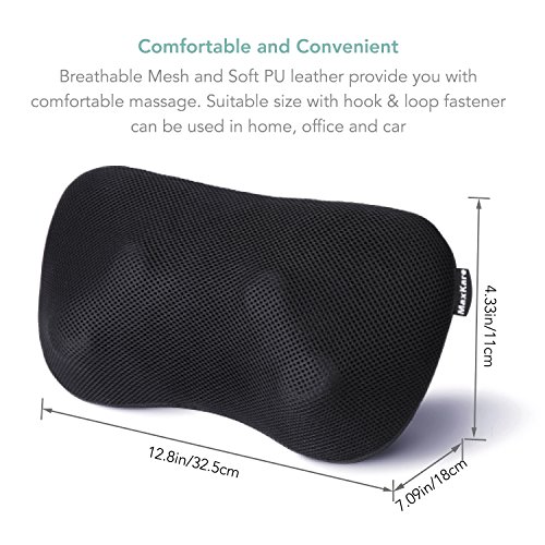 MaxKare Back Massager Neck Massager Massage Pillow with Heat, Shiatsu and Deep Tissue Kneading Massager for Cervical, Shoulder, Waist, Muscle Pain Relief, Relaxation in Car Home and Office MaxKare Back Massager Neck Massager Massage Pillow with Heat, Shiatsu and Deep Tissue Kneading Massager for Cervical, Shoulder, Waist, Muscle Pain Relief, Relaxation in Car Home and Office
