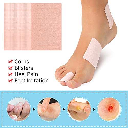 Precut Moleskin for Blisters, 30 Packs Adhesive Tape Patches for