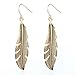 Antique Gold Silver Autumn Leaves Feather Drop Earring