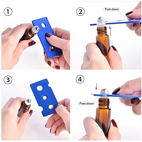 image for UrSpeedtekLive 8 Pack, HwaShin 10 ml Amber Glass Roll on Bottles, Esse