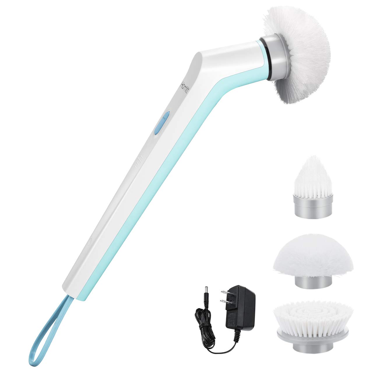 Homitt Electric Spin Scrubber Power Brush Power Scrubber, Cordless and Handheld Bathroom Scrubber with 3 Replaceable Cleaning Brush Heads, High Rotation for Cleaning Shower, Floor, Sink, Tile and Tub