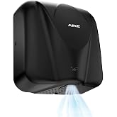 AIKE Elephant Power Hand Dryer for Commercial Bathroom MatteBlack,AK2812 | 15S Fast Dry Heavy Duty High Speed Design, Plug-in Easy Install and Hardwiring Friendly,Stainless Steel Model AK2812