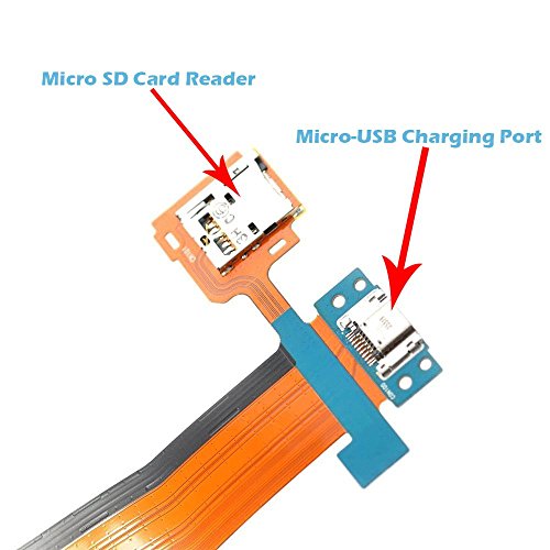 OmniRepairs Charging Dock USB Port Flex Cable Replacement with SD Card Reader Compatible for Samsung Galaxy Tab S (10.5 inch) Model (T800, T801, T805, T807) with Repair Toolkit - Thumbnail 2