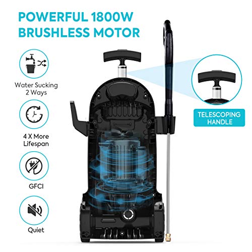 PRYMAX Pressure Washer 3000 PSI 1.85 GPM Brushless Induction Car Electric Power Washer with Foam Cannon and Interchangeable Nozzles