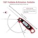 Instant Read Digital Thermometer, Cooking Food Thermometer for Kitchen & Outdoor, With a Luminous Electronic LCD Screen and Foldable Probe & Calibration Functions, by You and Me Red