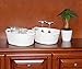 Cotton Rope Toy Chest, Felt Basket Home Storage Nesting Bins, LOONG BABY Handmade Box with Handles Approved by the FDA for Household Kids Candy Toys Storage (2 Set,Medium,White)