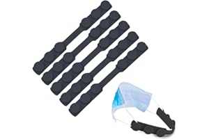 Mask Strap Extender Adjustable Ear Saver for Masks, PULIVIA Anti-Tightening Mask Holder Hook Silicone Ear Strap Relieve Pressure & Pain from Wearing Mask for Men Women Kids, 5PCS, Black