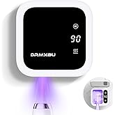 Toothbrush Sanitizer Case and Holders, DRMXBU Wall Mounted Toothbrush Holder with LED Screen, Rechargeable Travel Toothbrush Cleaner Case with Light Air Dry, Tooth Brush Covers for Bathrooms (White)