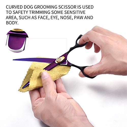TIJERAS 7Inch Dog Grooming Scissor Curved Chunker Shears Pet Grooming