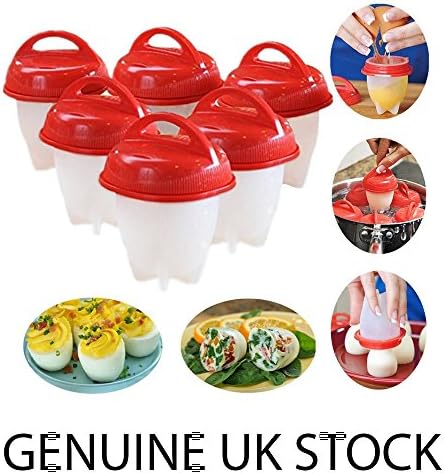 T0PDEALSUK Hard boil Silicone egg cooker Egglettes separator Eggies without shell pack of 6 - UK STOCK