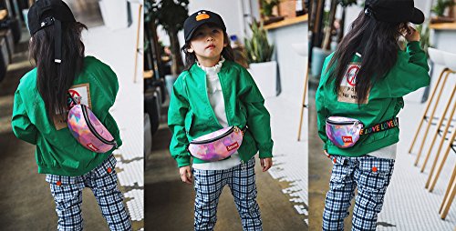 Kids Holographic Fanny Pack Sports Hiking Running Purse Waist Pack Belt Bum Bag
