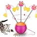 Yofun Interactive Laser Cat Toy, 3 in 1 Multi Function Automatic Spinning Cat Toy Ball Tumbler with Laser Light and Food Dispenser for Kitty and Kitten, Pink (Pink)