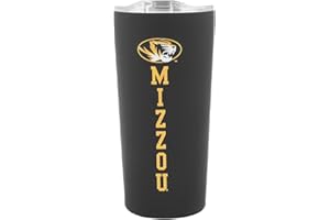 Decorvo Officially Licensed Collegiate Stainless Steel Tumbler - Double Walled Insulated Travel Tumbler with Slide Lid - 18 oz (Missouri Logo - Black)