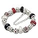 RUBYCA Silver Tone European Charm Bracelet 7.9