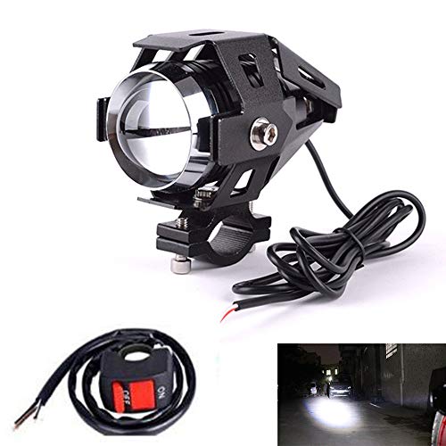 Waterproof Super Bright 3000LM Motorcycle Fog Light CREE U5 125W LED Universal Motorcycle Headlight Work Light Driving Spot Lamp Night Riding Safety Headlamp + 1pcs ON/OFF Button Switch